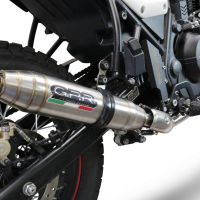 Exhaust compatible with Royal Enfield Scram 411 2022-2024, Deeptone Inox, Slip-on exhaust including link pipe and removable db killer 
