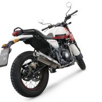 Exhaust compatible with Royal Enfield Scram 411 2022-2024, Trioval, Slip-on exhaust including link pipe and removable db killer 