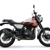 Exhaust compatible with Royal Enfield Scram 411 2022-2024, Furore Nero, Slip-on exhaust including link pipe and removable db killer 
