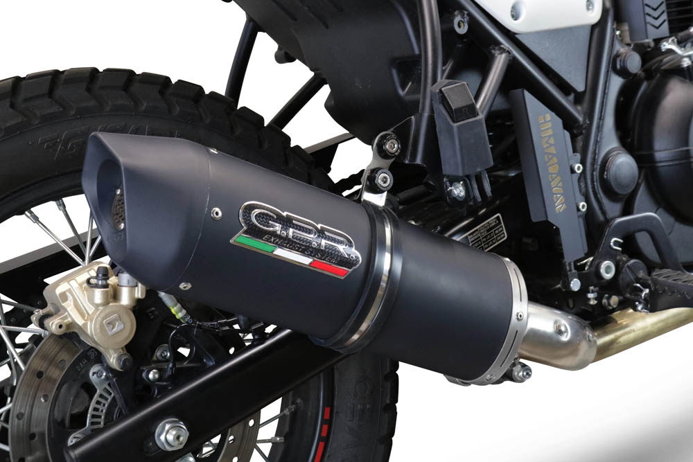 GPR exhaust compatible with  Royal Enfield Scram 411 2022-2024, Furore Evo4 Nero, Slip-on exhaust including removable db killer, link pipe and catalyst,  EPA-compliant 