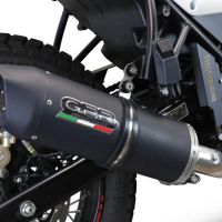 GPR exhaust compatible with  Royal Enfield Scram 411 2022-2024, Furore Evo4 Nero, Slip-on exhaust including removable db killer, link pipe and catalyst,  EPA-compliant 