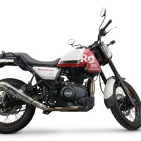 Exhaust compatible with Royal Enfield Scram 411 2022-2024, Powercone Evo, Slip-on exhaust including link pipe and removable db killer 