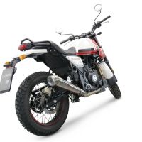 Exhaust compatible with Royal Enfield Scram 411 2022-2024, Powercone Evo, Slip-on exhaust including link pipe and removable db killer 
