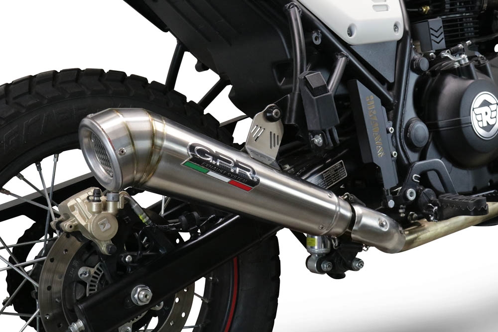 Exhaust compatible with Royal Enfield Scram 411 2022-2024, Powercone Evo, Slip-on exhaust including link pipe and removable db killer 