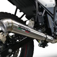 Exhaust compatible with Royal Enfield Scram 411 2022-2024, Powercone Evo, Slip-on exhaust including link pipe and removable db killer 