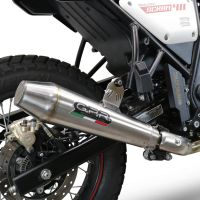 Exhaust compatible with Royal Enfield Scram 411 2022-2024, Vintacone, Slip-on exhaust including link pipe and removable db killer 