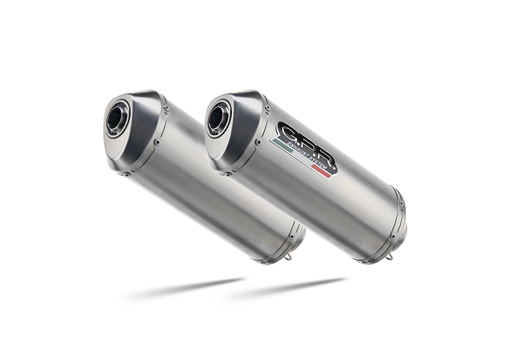 Exhaust compatible with Aprilia Sl - Falco 1000 2000-2004, Satinox, Dual slip-on including removable db killers and link pipes, EPA-compliant 