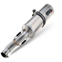 Exhaust compatible with Aprilia Sl - Falco 1000 2000-2004, Satinox, Dual slip-on including removable db killers and link pipes, EPA-compliant 