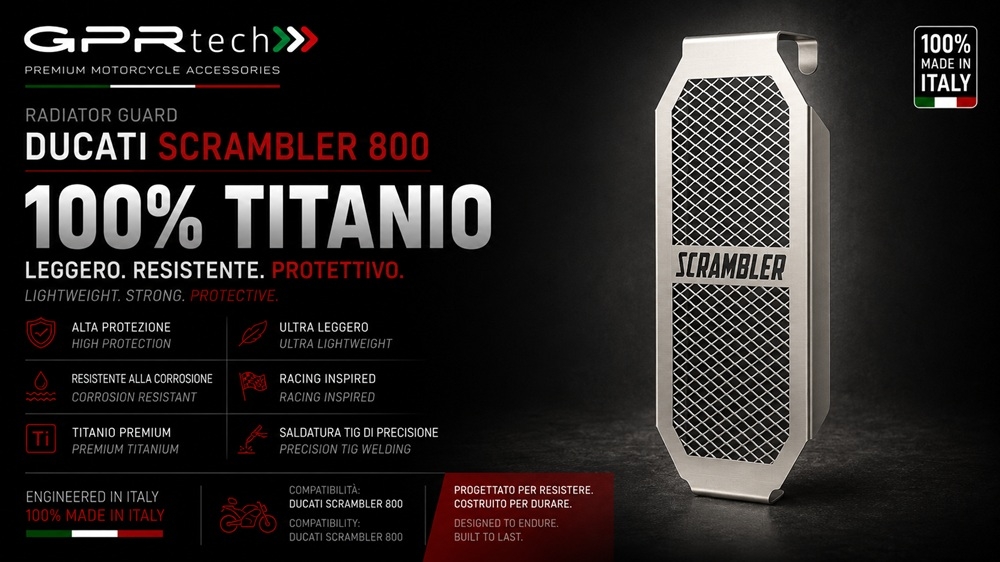 GPR TECH compatible with  Ducati Scrambler 800 2015/2016 GPR TECH Titanium radiator guard  