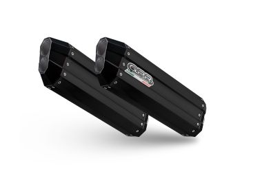 Exhaust compatible with Bmw K1600GT 2017-2021, Hyper Sonic Black Titanium, Dual slip-on including removable db killers and link pipes, not EPA-compliant 