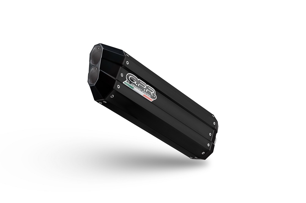 Exhaust compatible with Ktm 1190 Adventure 2013-2016, Hyper Sonic Black Titanium, Slip-on exhaust including removable db killer and link pipe, EPA-compliant 
