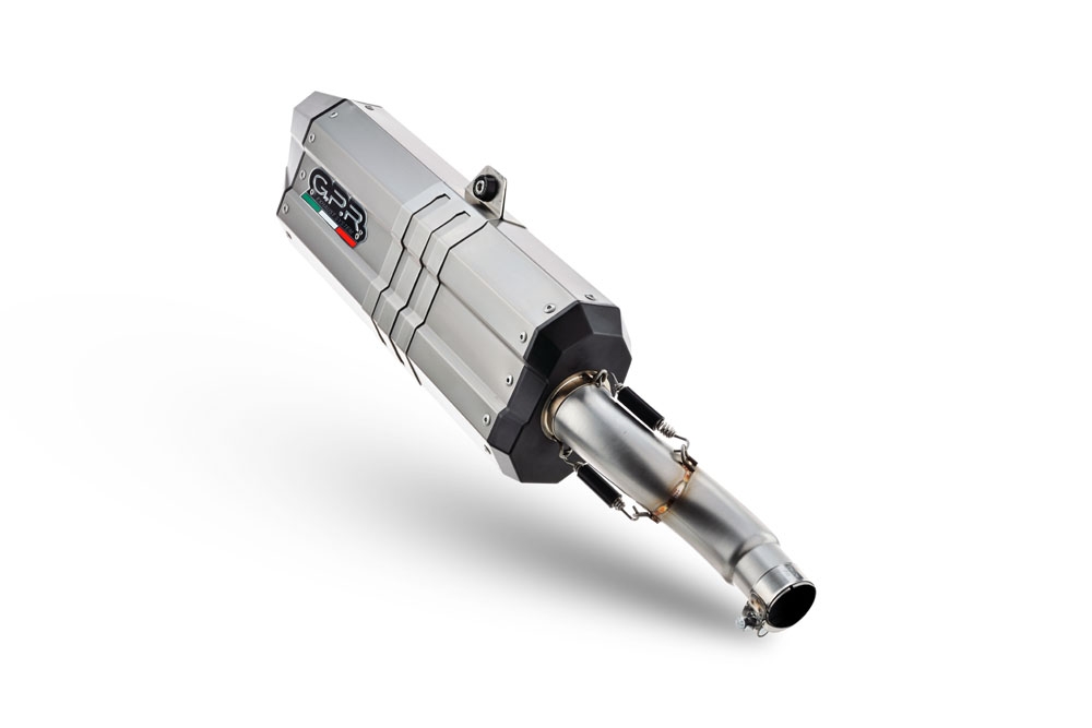Exhaust compatible with Voge 900DSX 2024-2025, Hyper Sonic Titanium, Slip-on exhaust including removable db killer and link pipe, not EPA-compliant 