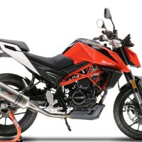 GPR exhaust compatible with Swm Motorcycles Hoku 125 2022-2024, Satinox , Slip-on exhaust including removable db killer and link pipe, EPA-compliant 