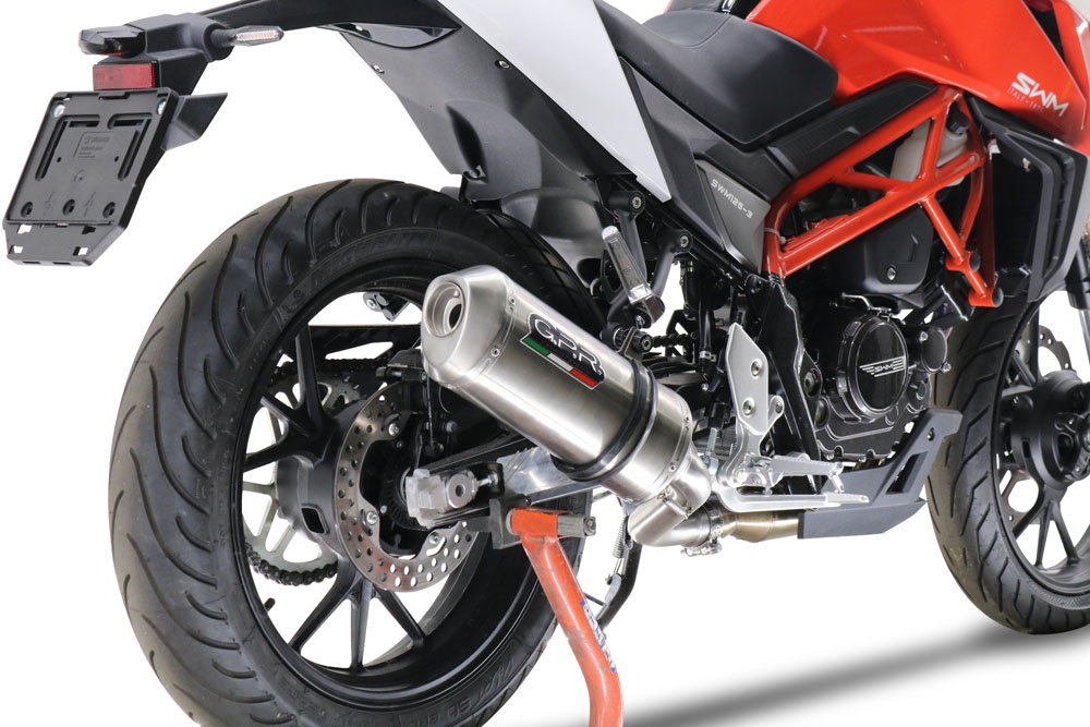 GPR exhaust compatible with Swm Motorcycles Hoku 125 2022-2024, Satinox , Slip-on exhaust including removable db killer and link pipe, EPA-compliant 