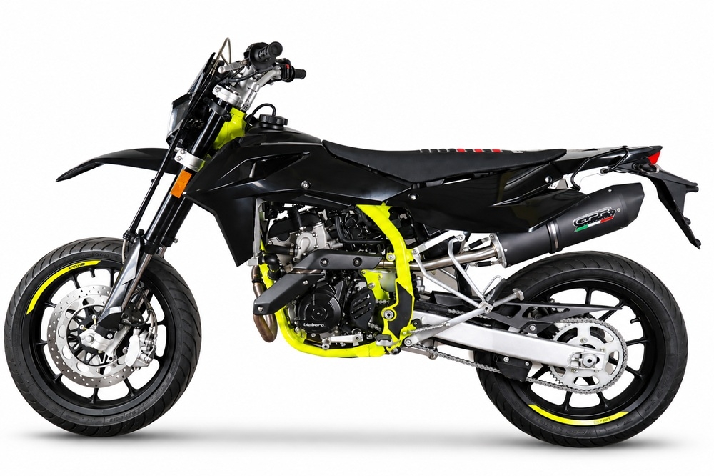 GPR exhaust compatible with Swm Motorcycles SM 125 R 2021-2024, Furore Nero, Slip-on exhaust including removable db killer and link pipe, EPA-compliant 