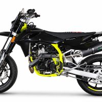 GPR exhaust compatible with Swm Motorcycles SM 125 R 2021-2024, Furore Nero, Slip-on exhaust including removable db killer and link pipe, EPA-compliant 