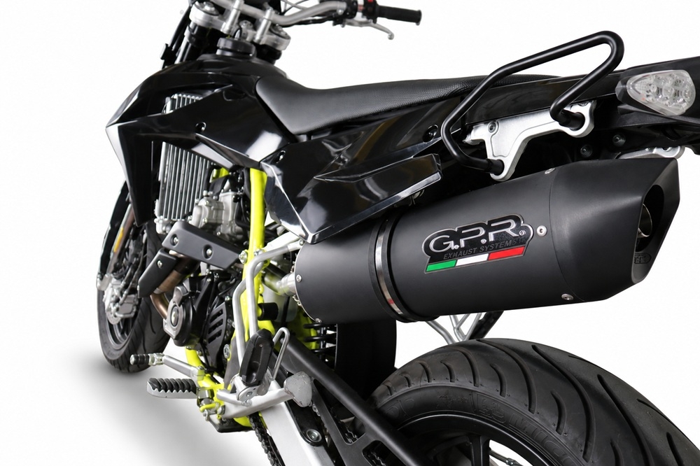 GPR exhaust compatible with Swm Motorcycles SM 125 R 2021-2024, Furore Nero, Slip-on exhaust including removable db killer and link pipe, EPA-compliant 
