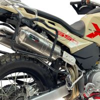 GPR exhaust compatible with Swm Motorcycles Superdual 650 X 2025-2026, Satinox , Dual slip-on including removable db killers and link pipes, EPA-compliant 