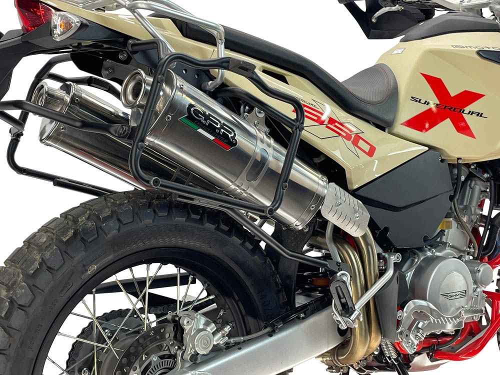 GPR exhaust compatible with Swm Motorcycles Superdual 600 T 2023-2024, Trioval, Dual slip-on including removable db killers and link pipes, EPA-compliant 