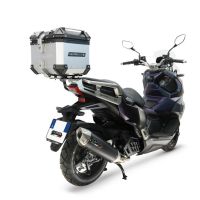 Top case GPR TECH compatible with  Sym ADX 125 2024/2026 e5 Plus GPR TECH Top case in aluminum, silver color with specific plate included Capacity 35 LT.