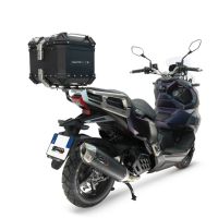 Top case GPR TECH compatible with  Sym ADX 125 2024/2026 e5 Plus GPR TECH Top case in aluminum, black color with specific plate included Capacity 35 LT.