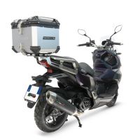 Top case GPR TECH compatible with  Sym ADX 125 2024/2026 e5 Plus GPR TECH Top case in aluminum, silver color with specific plate included Capacity 45 LT.