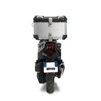 Top case GPR TECH compatible with  Sym ADX 125 2024/2026 e5 Plus GPR TECH Top case in aluminum, silver color with specific plate included Capacity 45 LT.