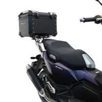 Top case GPR TECH compatible with  Sym ADX 125 2024/2026 e5 Plus GPR TECH Top case in aluminum, black color with specific plate included Capacity 45 LT.