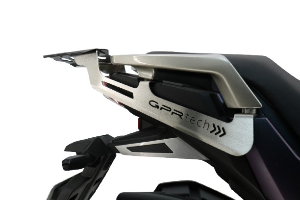 Roof rack GPR TECH compatible with  Sym ADX 125 2024/2026 e5 Plus GPR TECH Specific rear rack Top Case ALPITECH 26 > 35 LT Rear rack,stainless steel made with 4 anchor points