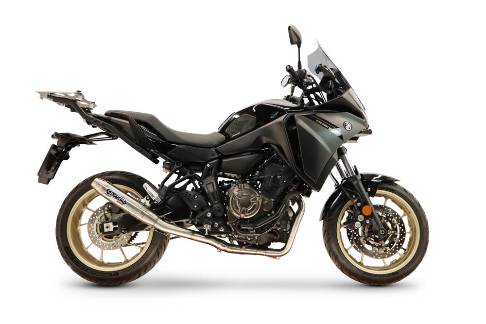GPR exhaust compatible with Yamaha Tracer 7 2021-2024, Deeptone Inox, Full system exhaust, including removable db killer 