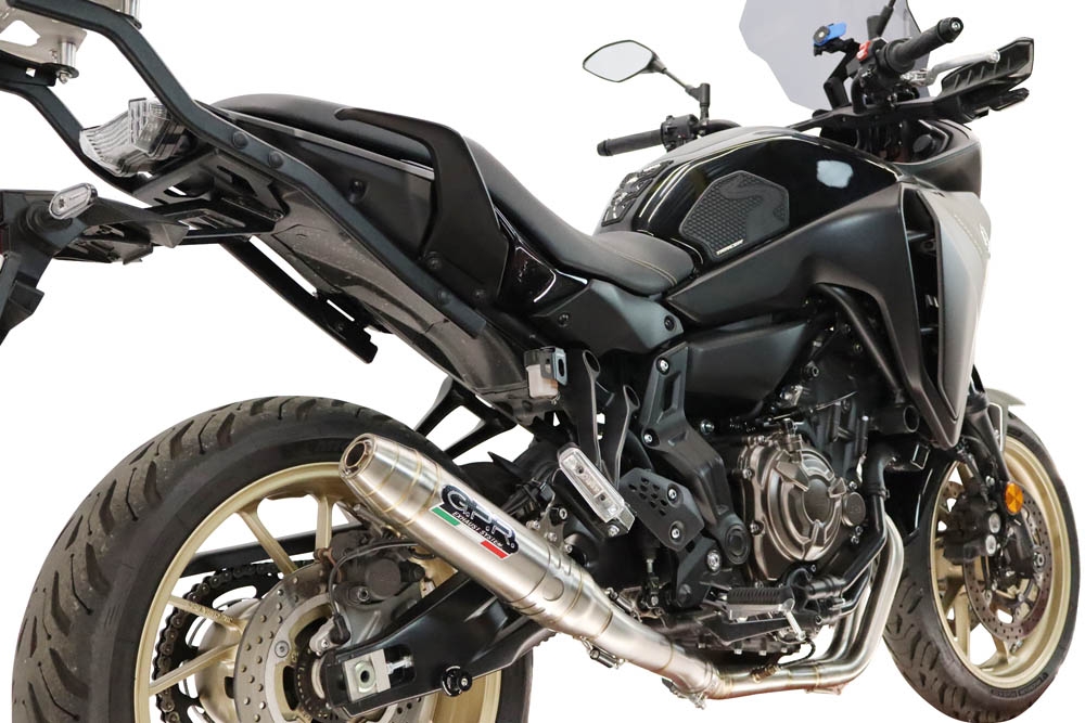 GPR exhaust compatible with Yamaha Tracer 7 2021-2024, Deeptone Inox, Full system exhaust, including removable db killer 