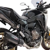 GPR exhaust compatible with Yamaha Tracer 7 2021-2024, Furore Nero, Full system exhaust, including removable db killer 