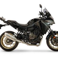 GPR exhaust compatible with Yamaha Tracer 7 GT 2020-2024, Furore-X Inox, Full system exhaust, including removable db killer 