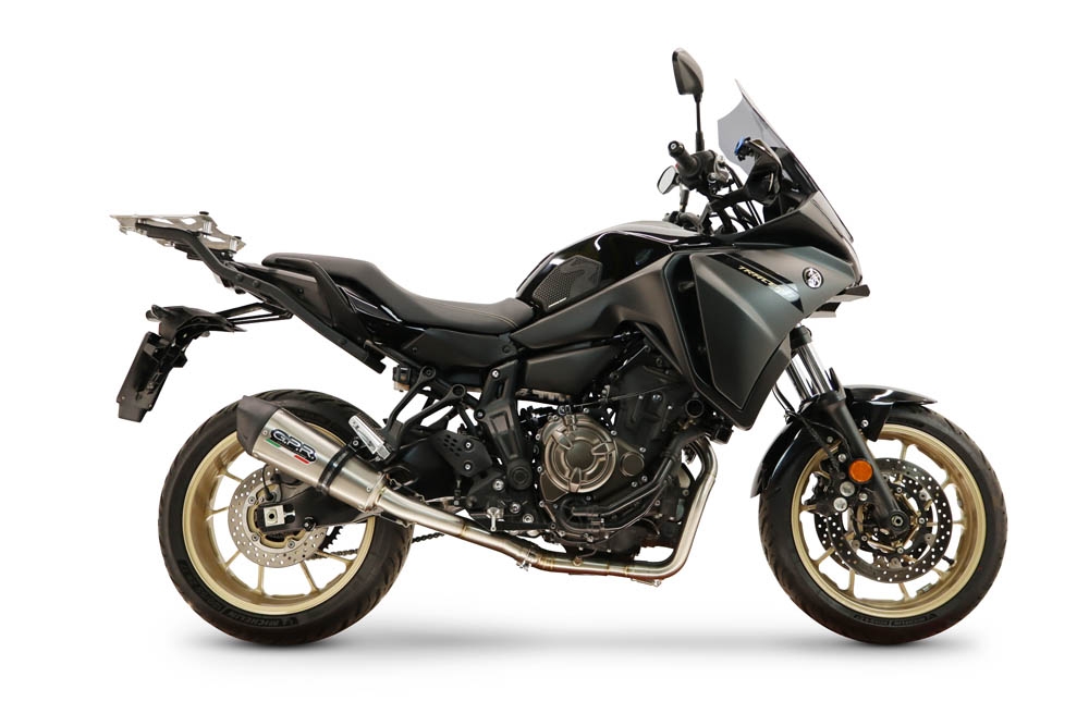 GPR exhaust compatible with Yamaha Tracer 7 2021-2024, New Grand Prix Evo Titanium, Full system exhaust including removable db killer and catalyst, EPA-compliant 