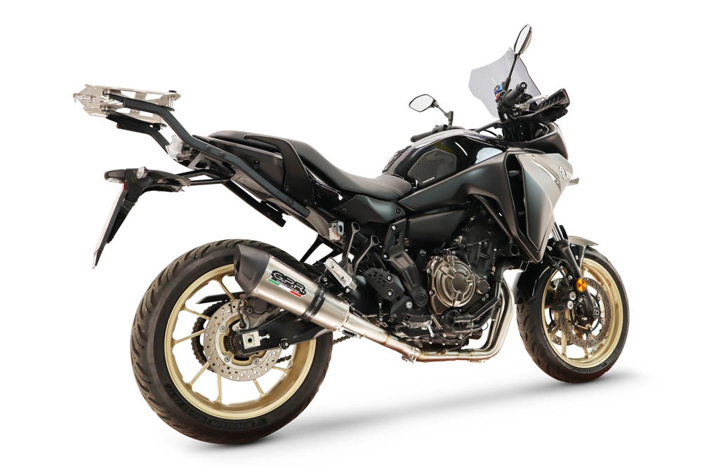 GPR exhaust compatible with Yamaha Tracer 7 2021-2024, New Grand Prix Evo Titanium, Full system exhaust including removable db killer and catalyst, EPA-compliant 