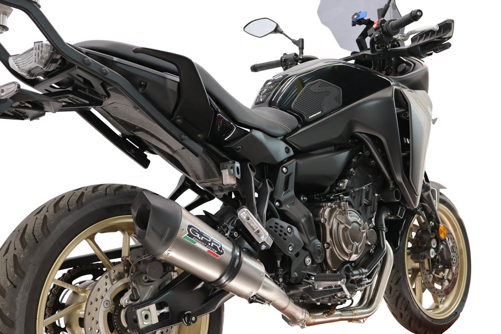 GPR exhaust compatible with Yamaha Tracer 7 2021-2024, New Grand Prix Evo Titanium, Full system exhaust including removable db killer and catalyst, EPA-compliant 