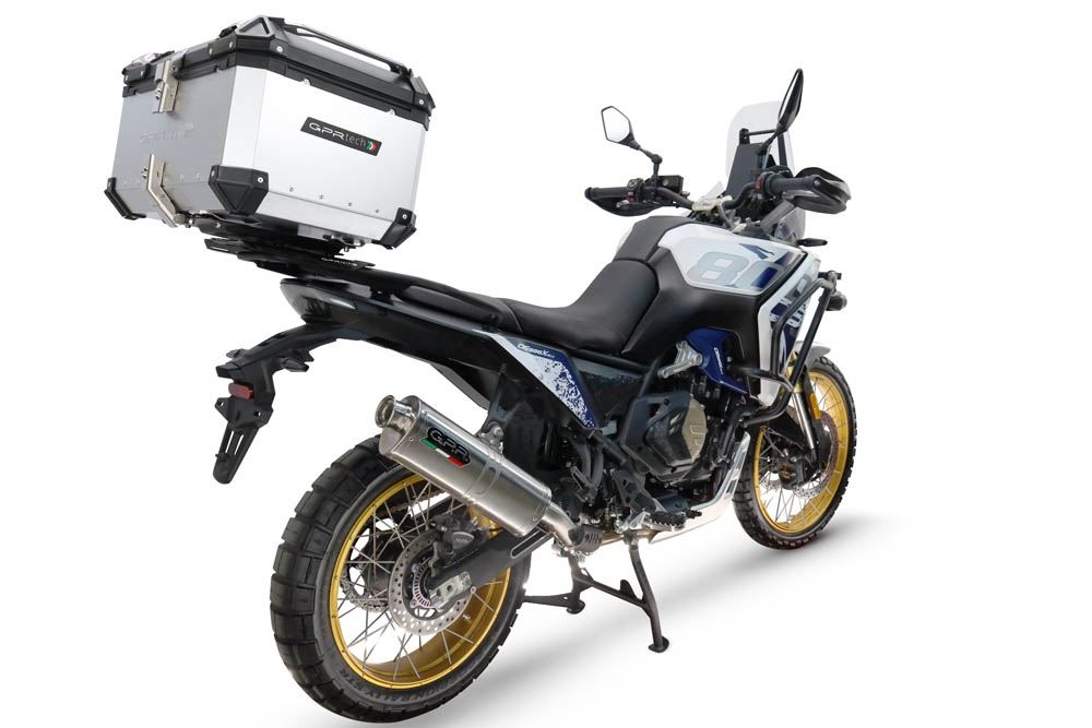 Top case GPR TECH compatible with  Voge DS 800 Rally 2025/2026 GPR TECH Top case in aluminum, silver color with specific plate included Capacity 55 LT.