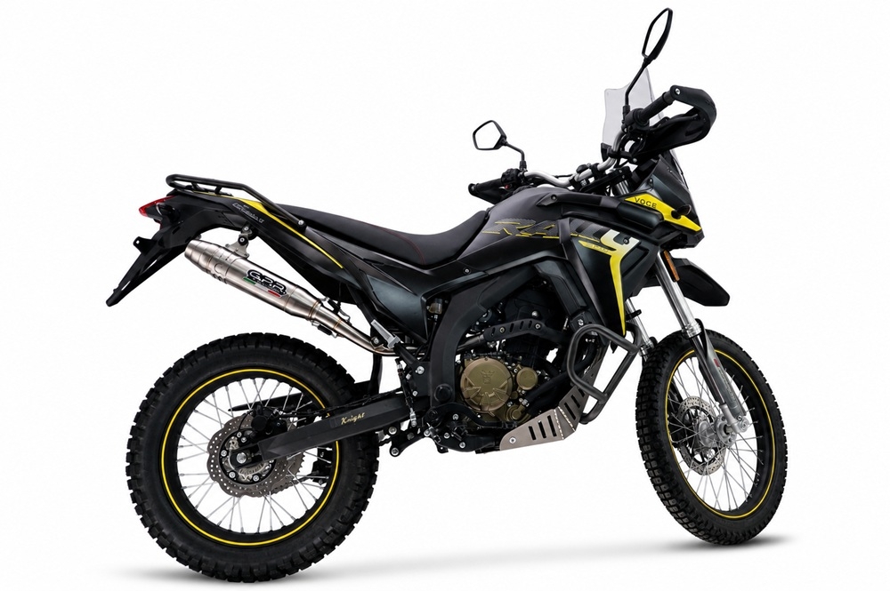 GPR exhaust compatible with Voge 300Rally 2025-2026, Deeptone Inox, Slip-on exhaust including link pipe and removable db killer 