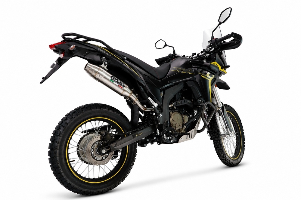 GPR exhaust compatible with Voge 300Rally 2025-2026, Deeptone Inox, Slip-on exhaust including link pipe and removable db killer 
