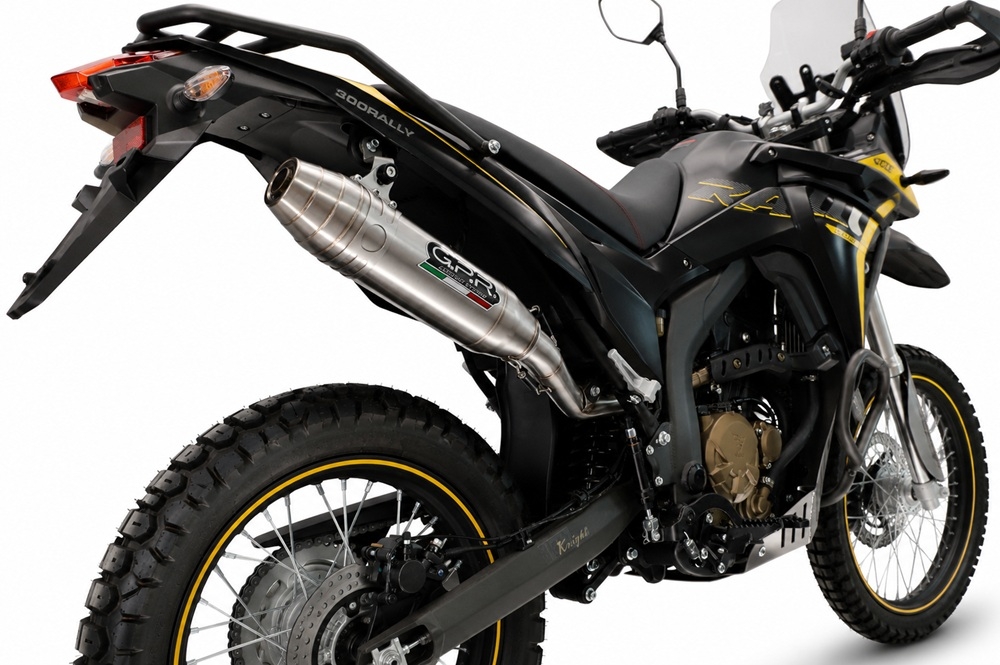 GPR exhaust compatible with Voge 300Rally 2025-2026, Deeptone Inox, Slip-on exhaust including link pipe and removable db killer 