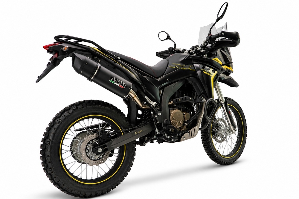 GPR exhaust compatible with Voge 300Rally 2025-2026, Furore Nero, Slip-on exhaust including link pipe and removable db killer 