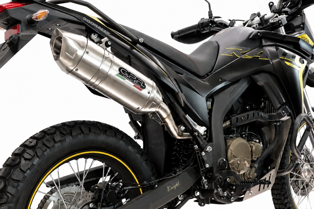 GPR exhaust compatible with Voge 300Rally 2025-2026, Furore-X Inox, Slip-on exhaust including link pipe and removable db killer 