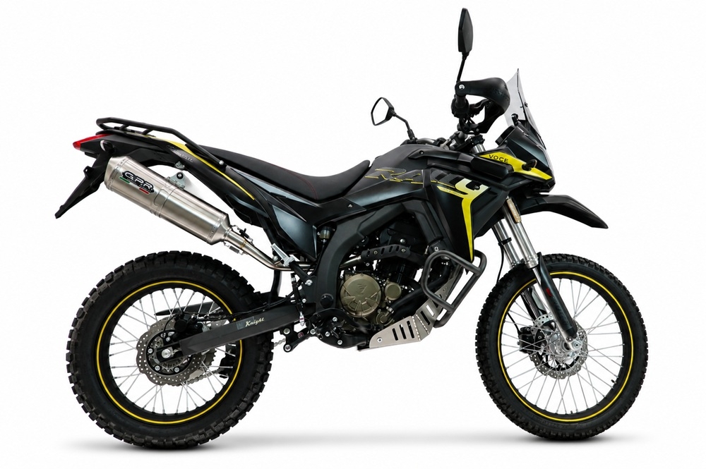 GPR exhaust compatible with Voge 300Rally 2025-2026, Satinox , Slip-on exhaust including link pipe and removable db killer 