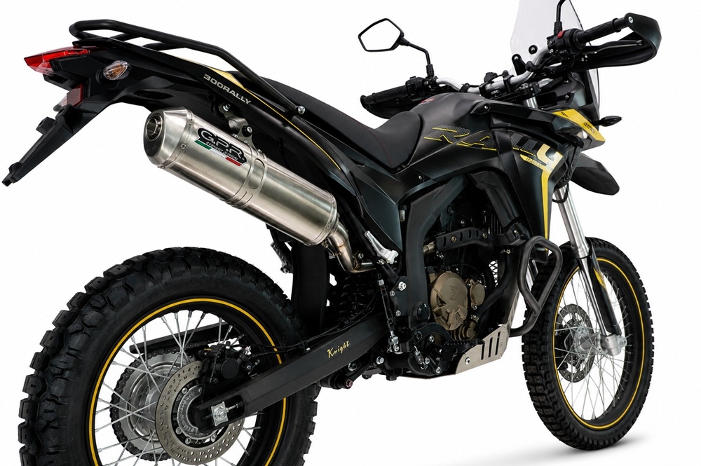 GPR exhaust compatible with Voge 300Rally 2025-2026, Satinox , Slip-on exhaust including link pipe and removable db killer 