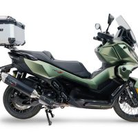 Top case GPR TECH compatible with  Voge SR 450 X 2026/2027 e5 plus GPR TECH Top case in aluminum, silver color, including roof rack and specific plate Capacity 45 LT.