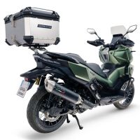 Top case GPR TECH compatible with  Voge SR 450 X 2026/2027 e5 plus GPR TECH Top case in aluminum, silver color, including roof rack and specific plate Capacity 45 LT.