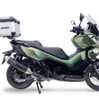 Top case GPR TECH compatible with  Voge SR 450 X 2026/2027 e5 plus GPR TECH Top case in aluminum, silver color, including roof rack and specific plate Capacity 26 LT.