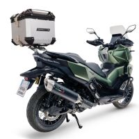 Top case GPR TECH compatible with  Voge SR 450 X 2026/2027 e5 plus GPR TECH Top case in aluminum, silver color, including roof rack and specific plate Capacity 26 LT.