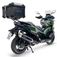 Top case GPR TECH compatible with  Voge SR 450 X 2026/2027 e5 plus GPR TECH Top case in aluminum, black color including, roof rack and specific plate Capacity 45 LT.