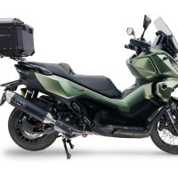 Top case GPR TECH compatible with  Voge SR 450 X 2026/2027 e5 plus GPR TECH Top case in aluminum, black color including, roof rack and specific plate Capacity 35 LT.